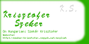 krisztofer szeker business card