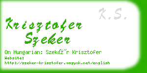 krisztofer szeker business card